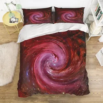 

Duvet Cover Set, Galaxy Space Starry Sky Themed Print, 4 Pieces Bedding Sets with Zipper Closure
