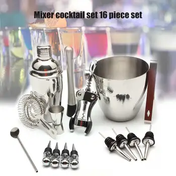 

Newly 16pcs Cocktail Mixer Ices Clip Bucket Bottle Opener Muddler Bar Tools TE889