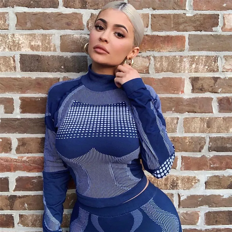 

Harajuku Tight Female Top Long Sleeve T Shirt Women Blue Turtleneck Printed Graphic Tees 2019 Casual Women Kawaii T-Shirts Cute