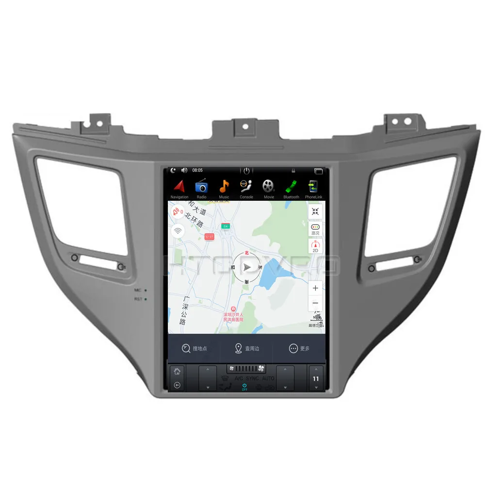Discount YMODVHT 10.4inch Telsa Style Vertical Screen Quad Core Android 7.1 2GB RAM Car DVD GPS for Hyundai Tucson 2015 2016 2017 2018 4