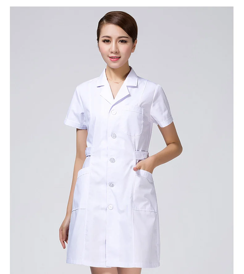 Для женщин Белый Зеленый Спецодежда медицинская пальто Костюмы Спецодежда медицинская услуги равномерное медсестра Костюмы с коротким