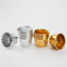 50 шт./упак. Золотая Серебряная средняя чашка для торта двухсторонняя прокатная чашка для кухонного инструмента для выпечки