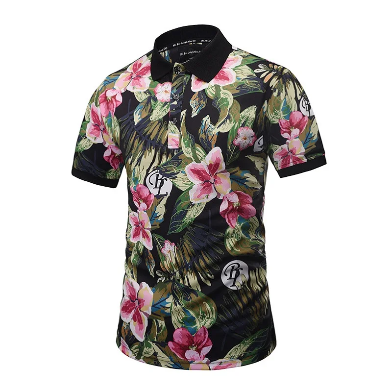 

Mr.1991INC 2018 Harajuku Stylish Polo Shirts Men Summer Tops Print Brautiful Flowers Graphic 3d Polo Shirts