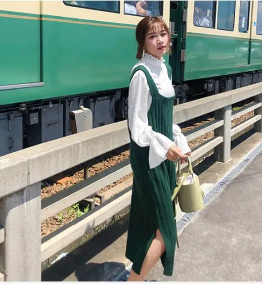 Autumn Fashion Pregnant women's 2-piece sweater Tops Clothes for Pregnant Women dress Cute Pregnancy Maternity dresses