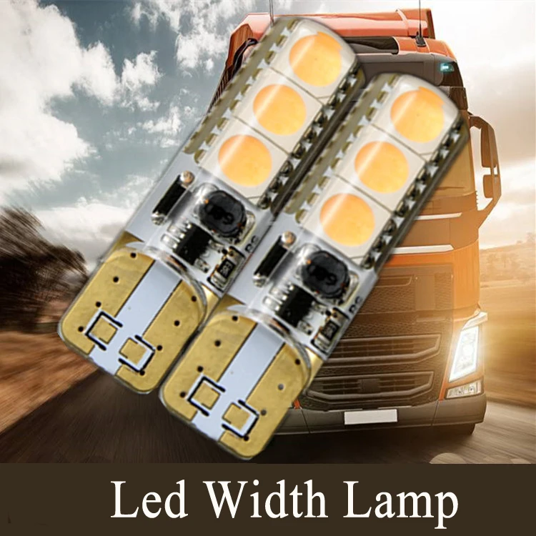 24V T10 Светодиодные лампы для чтения w5w стробоскоп желтый красный теплый белый авто