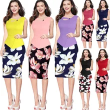 Ziker Plus Size S-5XL New Fashion Summer Print Dresses Women Bodycon Pencil Slim Dress Knee Length Patchwork Casual Work Dress