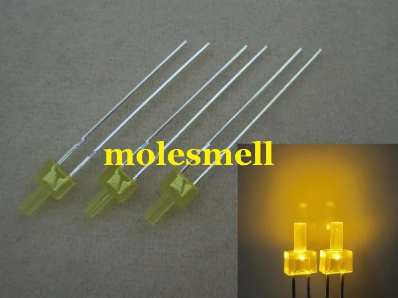 led amarelo 2mm grande grande angular Leds