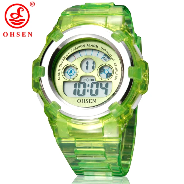 OHSEN Boys Girls Children 7 Colors LED Back Light Digital Multifunction Military OHSEN Boys Girls Children 7 Colors LED Back Light Digital Multifunction Military