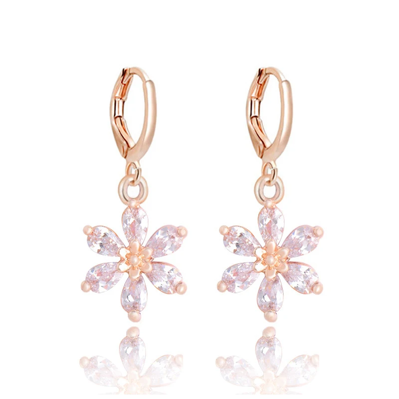 MISANANRYNE Hot Selling CZ Crystal Dangle Drop Earrings For Women Gold Color Brincos Waterdrop Zircon Earring
