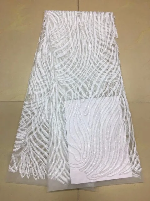 

high quality african tulle with full beads and sequins lace fabric 2018 French Net Lace Fabric for Nigerian ASOEBI Cloth