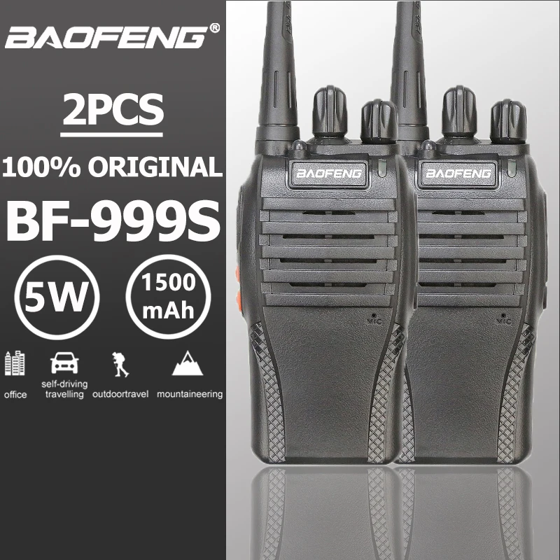 Два предмета в комплекте для детей 5 Вт 1500 мАч UHF 400 470MHz Baofeng BF 999S Портативный иди и