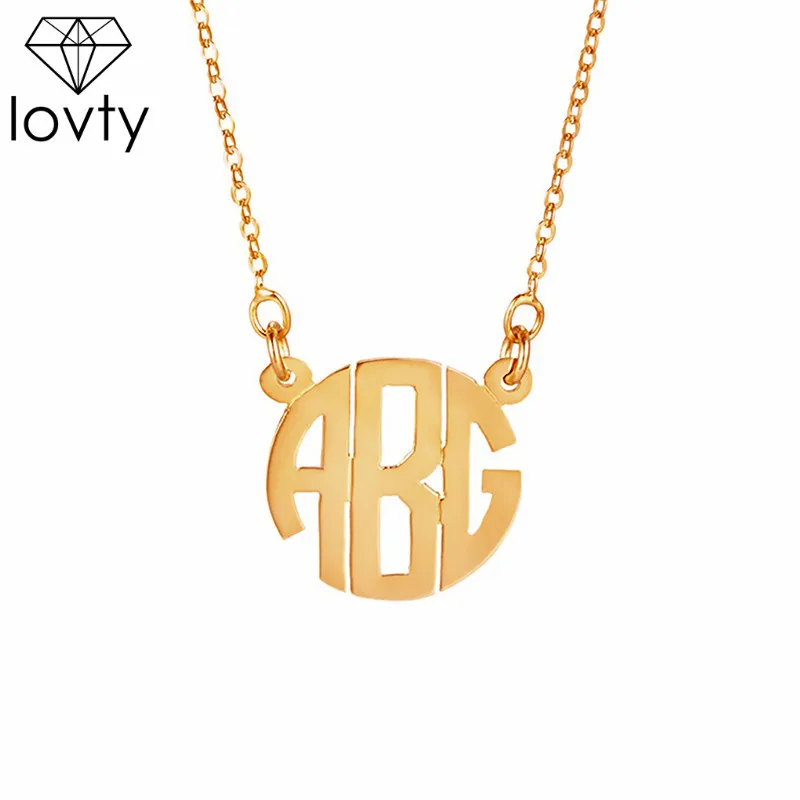 Lovty Custom 2 3 Letters Monogram Necklace Personailzed Two Monogram Necklace Personailzed Two