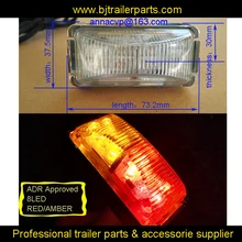 ADR утвержден! Светодиодный Боковой габаритный светильник для прицепа, красный \ Янтарный зазор, 12-24 В, погружной лодочный грузовик, прицеп, автобус, караван