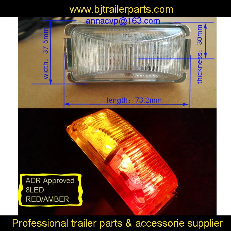 ADR APPROVED!!!LED TRAILER SIDE MARKER LIGHT LAMP RED\AMBER CLEARANCE