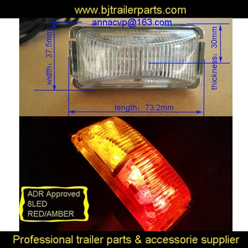 

ADR APPROVED!!!LED TRAILER SIDE MARKER LIGHT LAMP RED\AMBER CLEARANCE 12-24V SUBMERSIBLE BOAT TRUCK TRAILER BUS CARAVAN