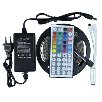 

Led Strip 5050 RGB 300Leds Flexible LED Tape IP44 Non-waterproof + 44 Key IR Remote RGB Controller +12V 3A 36W Power Adapter