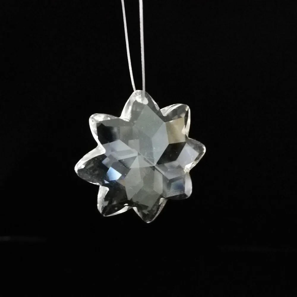 

Free Shipping 10pcs/Lot 38mm Clear 8 Pointed Start Crystal Suncatcher Prism Pendant