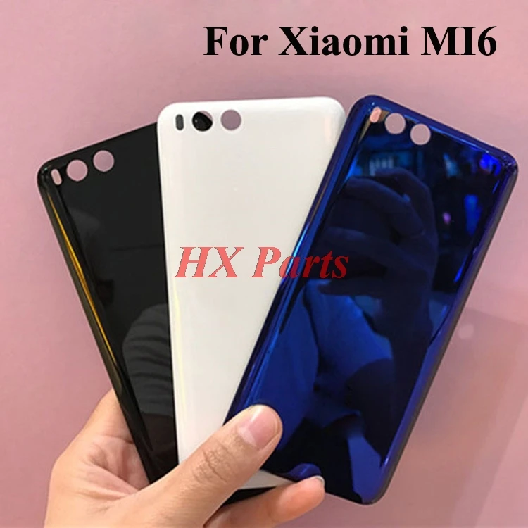 

Original New Rear Back Cover Back Housing Door For Xiaomi 6 Mi6 M6 Glass Battery Back Housing Cover Case Black/ White/ Blue