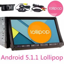 Double 2Din Android 5.1.1 Lollipop 7″ Universal Car autoRadio Quad Core Car Head Unit 1024*600 HD Car GPS Navigation+Rear Camera