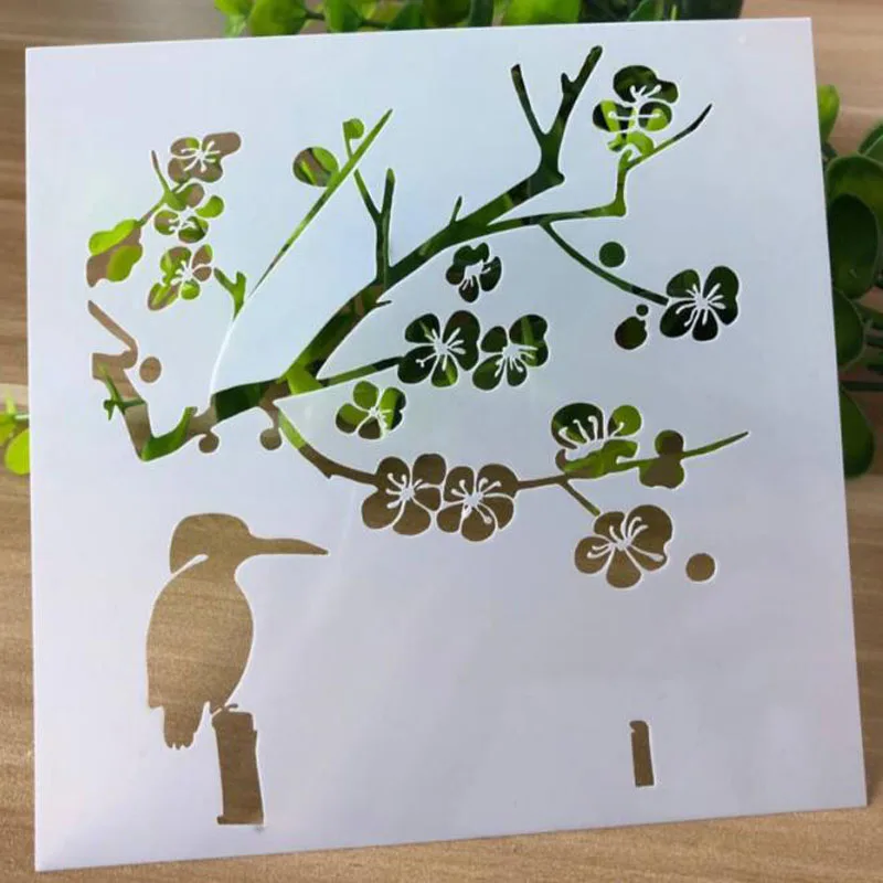 

Thrush Bird Plant Painting Template Embossing DIY Craft Bullet Journal Accessories Sjablonen For Scrapbooking Stencil Reusable