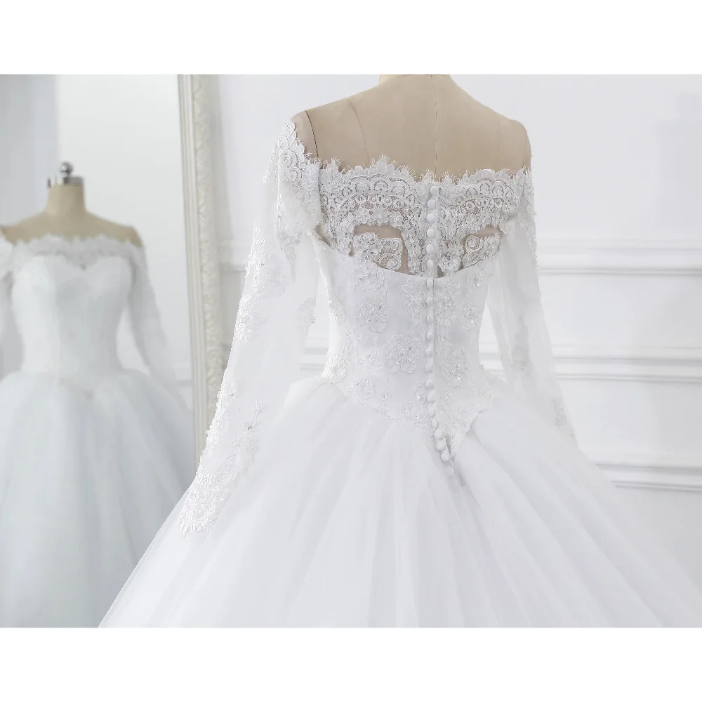 Lover Kiss Vestidos de Noiva Ball Gown Wedding Dress Long Sleeves Wedding Dresses Tulle Vestido de Noiva Casamento Mariage Boda 8
