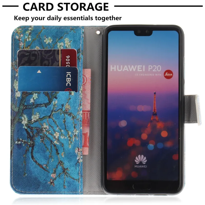 Чехол для телефона P20 lite чехол Huawei P20lite Роскошный кожаный флип с тигром Pro кошелек