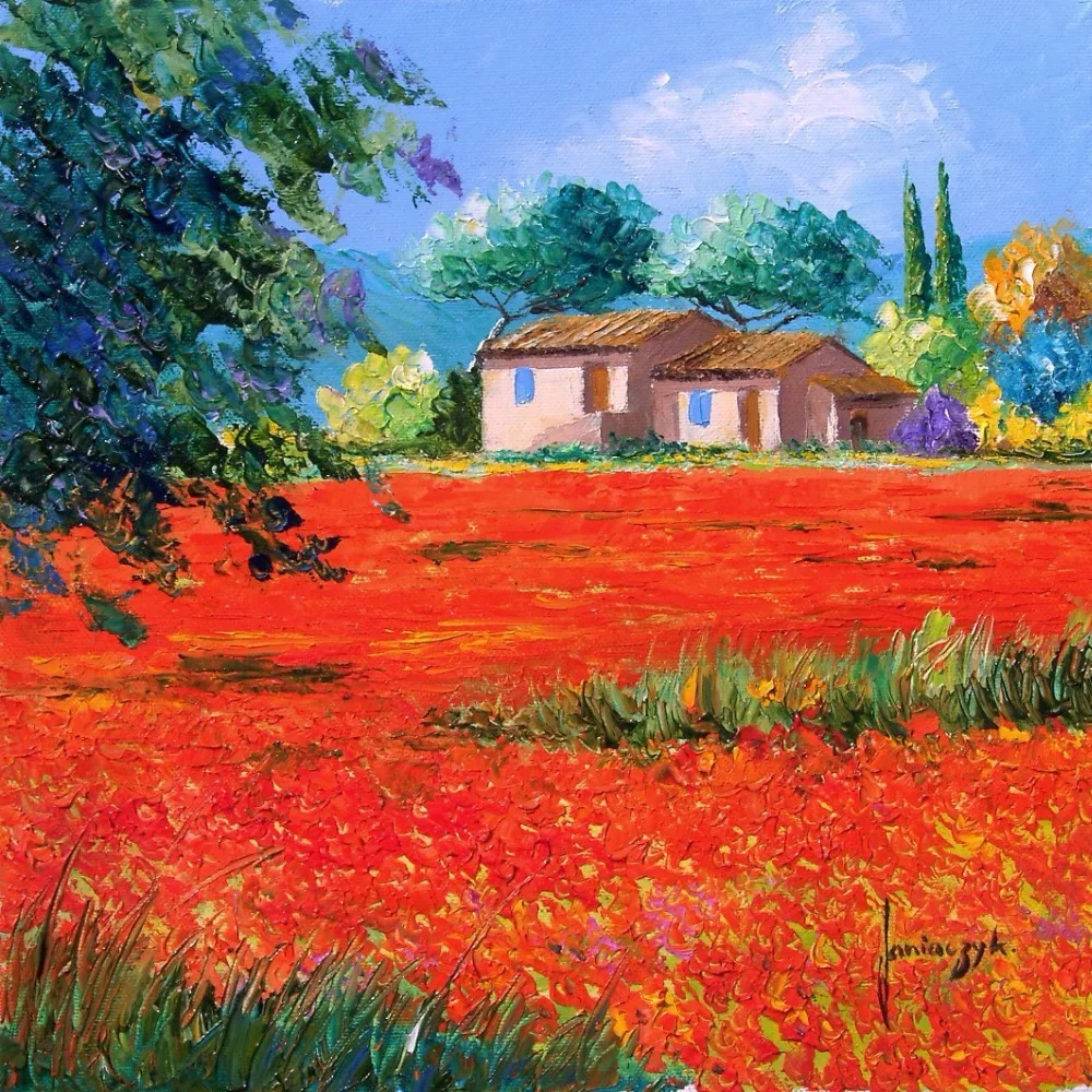 Alta Qualità Pittura A Olio Riproduzioni Su Tela Rosso Papavero Da Jean Marc Janiaczyk Dipinti A Mano