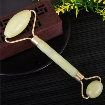 

new Natural Jade Anti Wrinkle Face Slimming Shaper Body Face Relaxation Roller Drop Shipping Double Head Facial Massage Roller