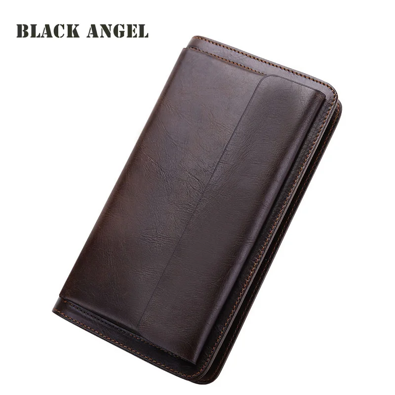 

New Fashion Men Genuine Leather Business Clutch Bag Men Zipper Clutch Wallet Purse Cow Leather Hand bag