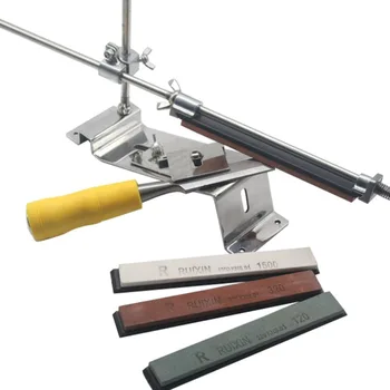 

Professional Upgraded Fixed-angle Knife Sharpener Kit Stainless Steel Slicker Whetstone with 4 Sharpening Stones Kitchen Tool