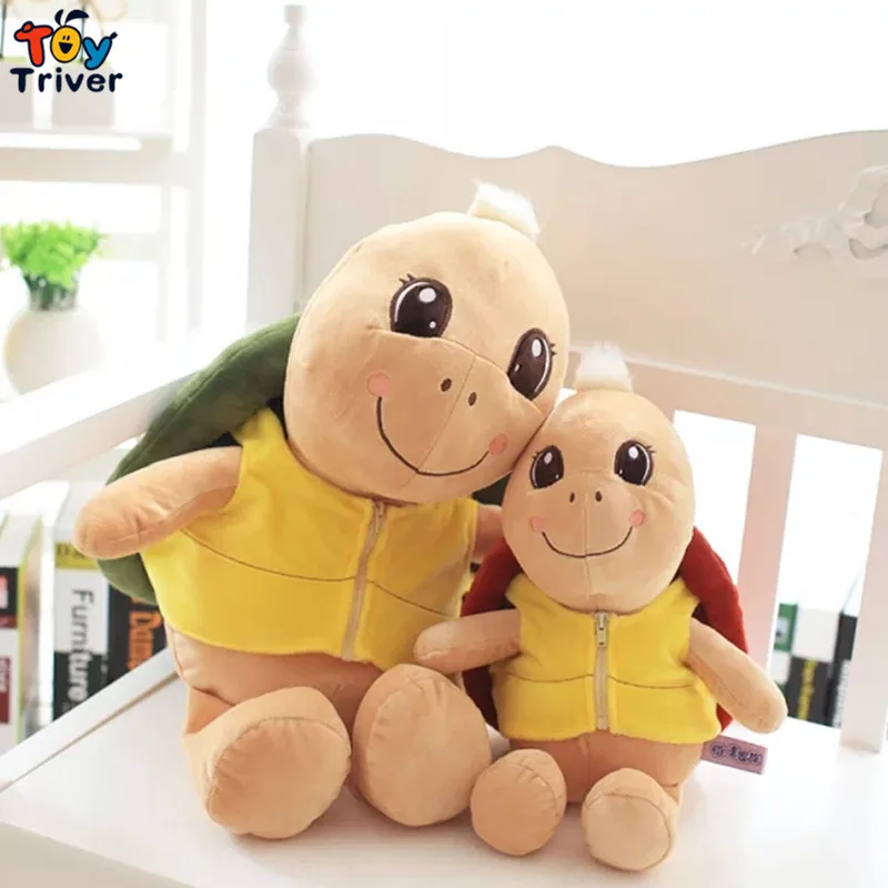 Triver Toy Wholesale cute plush tortoise turtle with cloth toys stuffed