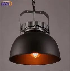 Iwhd Лофт Стиль гладить Винтаж подвесные светильники RH EDISON ЛАМПЫ промышленных Обеденная висит Droplight Освещение в помещении