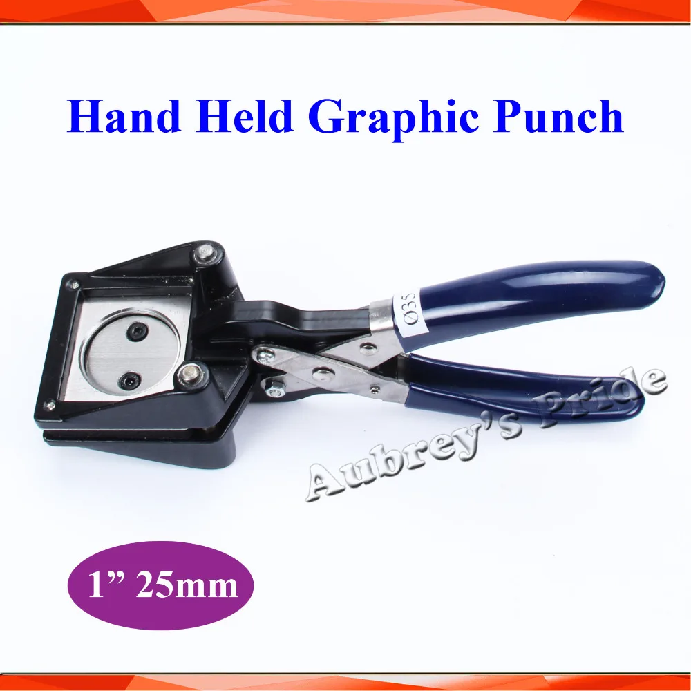 

NEW Hand Held Manual Round 1" 25mm Actual Cutting 35MM Paper Graphic Punch Die Cutter for Pro Button Maker