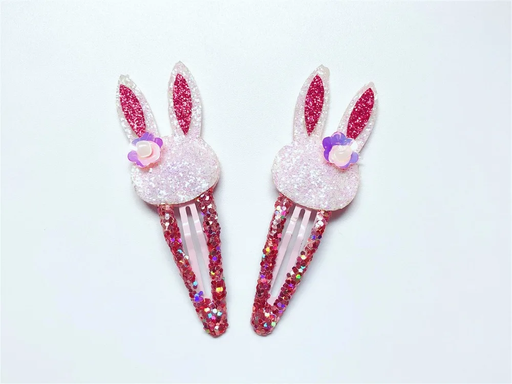 Boutique ins 12Sets Fashion Cute Glitter Deer Rabbit Snap Clips Floral Pig Fox Hairpins Princess Headwear Hair Accessories