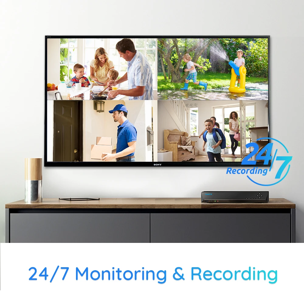 Reolink RLK8 800B4 4K система безопасности камеры 8ch PoE видео рекордер 4 шт 8MP камера s 24/7