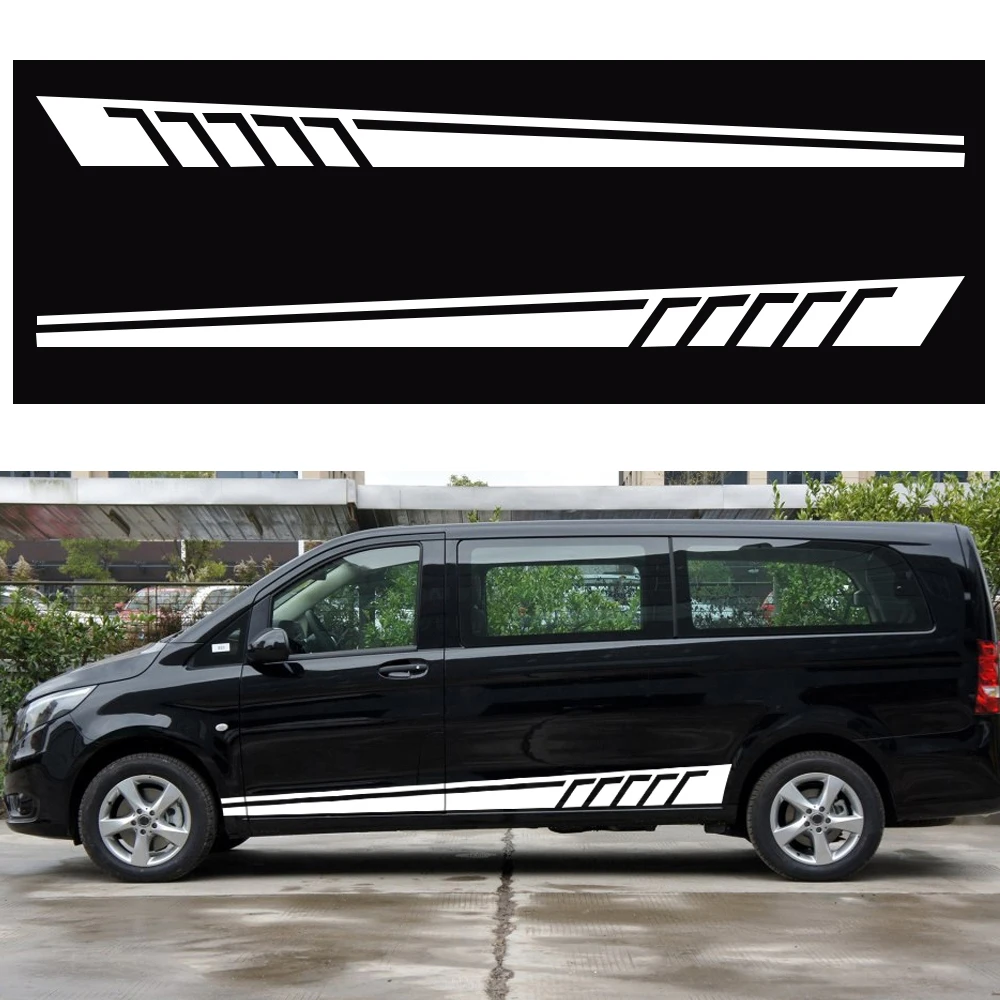 Для Mercedes C Class Vito Viano дверь боковые полосы юбка кузова автомобиля наклейки