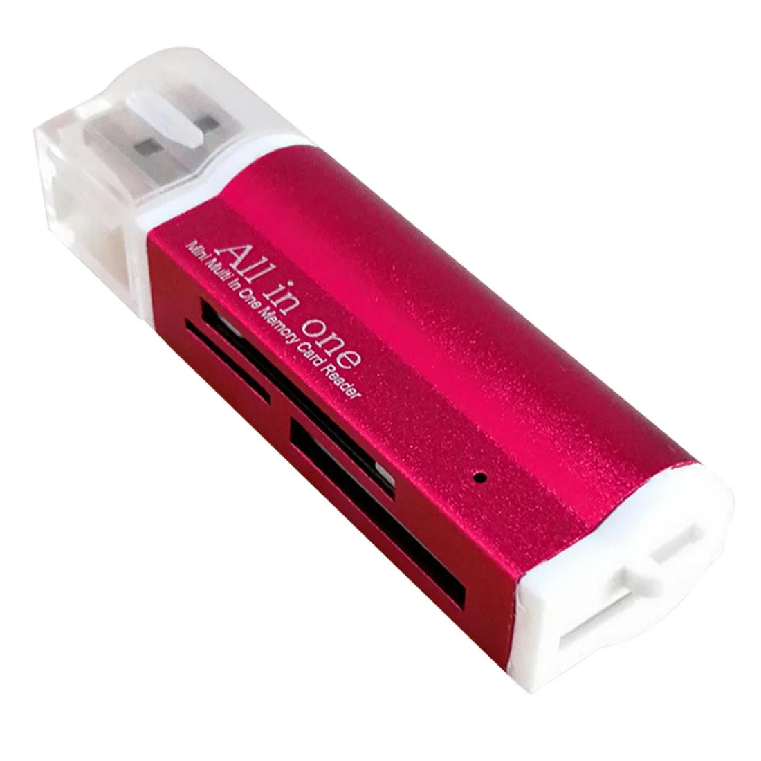 Алюминий карта из сплава считыватель USB2.0 четырех-в-одном многофункциональное устройство чтения карт памяти TF M2 MMC MS OTG адаптер для карт памяти - Цвет: Red