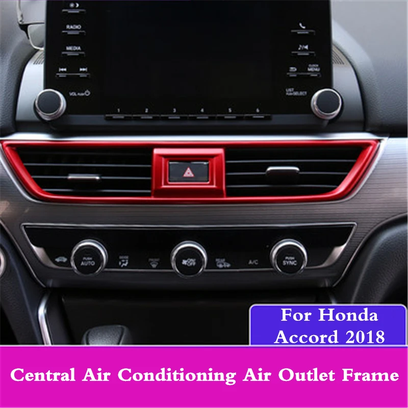 

ABS Chrome Car front Central air conditioning air outlet frame decorative sticker modification For Honda Accord 2018 2019 10th