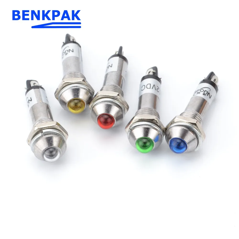 Световой индикатор 8 мм металлический DC12V DC24V AC220V|indicator light|indicator |
