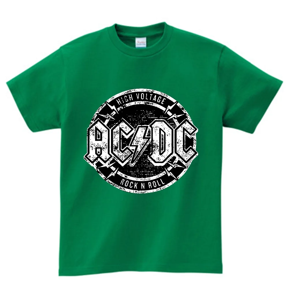 Футболка с принтом «Группа AC/DC Rock» для мальчиков и девочек, короткая футболка с круглым вырезом, топы с принтом «тяжелый металл», Детская футболка, От 3 до 8 лет NN