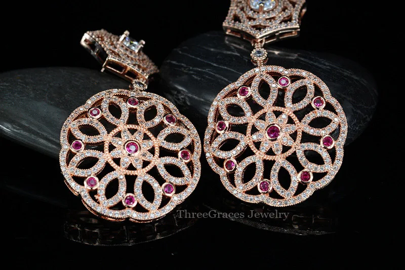 ThreeGraces Роскошные африканские нигерийские ювелирные изделия цвета розового