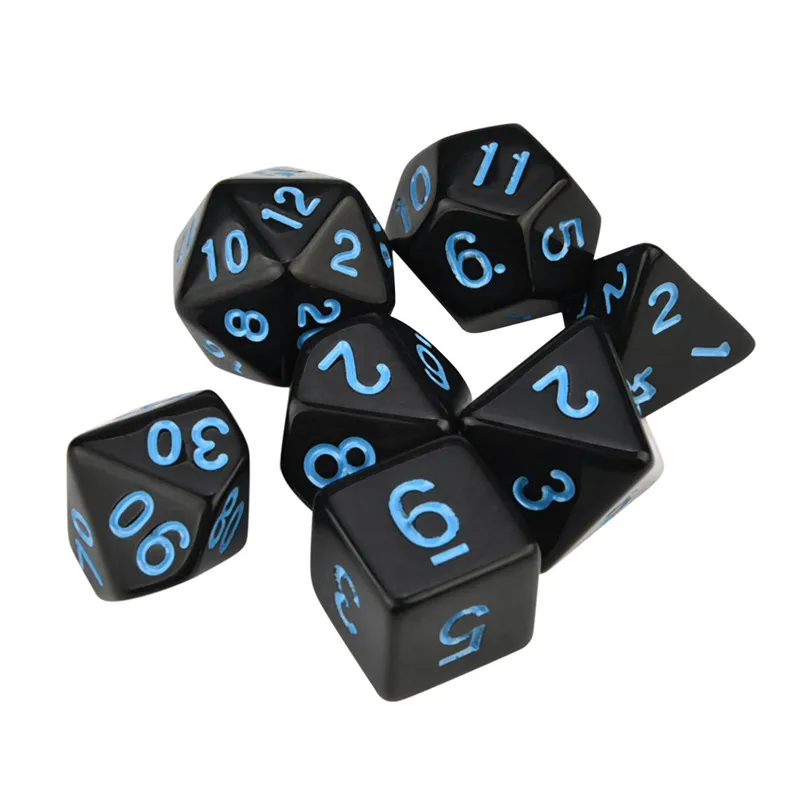 7pcs Digital Dice for TRPG Game Dungeons & Dragons Polyhedral D4-D20 Multi Sided Acrylic Dice Party bar ktv entertainment #2n23 (7)