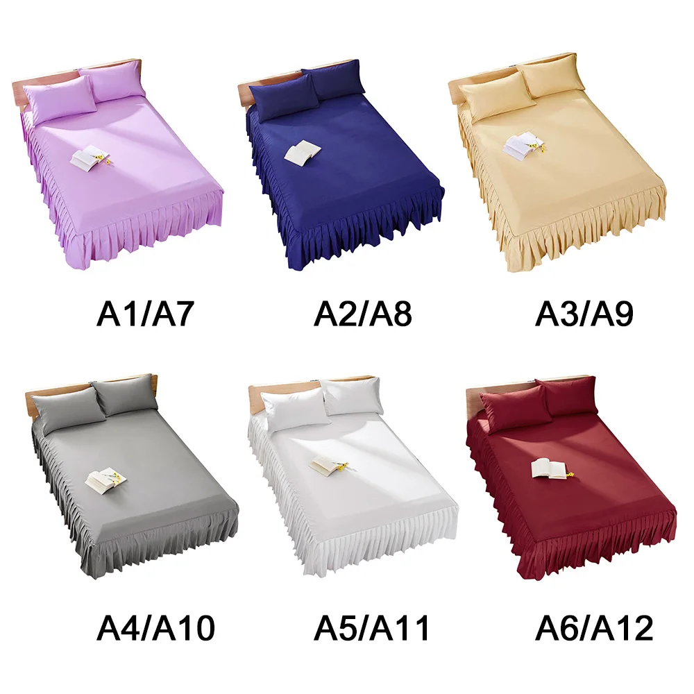 

Bed Cover Skirt Quilted Mattress Protector Bed Sheet Pad Mattress Cover Thickening Plant Cashmere Sanding For Mattress