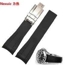 Новые Ремешки для наручных часов из силиконовой резины, аксессуары для наручных часов, страховые складные пряжки, спортивные водонепроницаемые ремешки для плавания, 20 мм