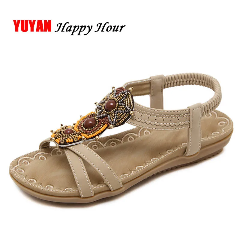 

New Fashion Sandals Women Summer Shoes Flat Heel Bohemia Shoes Women's Sandals Sweet Ladies Brand Shoes Big Size 42 ZH2574
