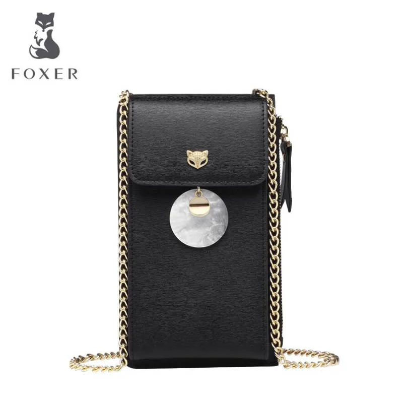 

FOXER 2019 New women leather bag Fashion small bag multifunctional Chain Mobile phone bag women shoulder Crossbody bags