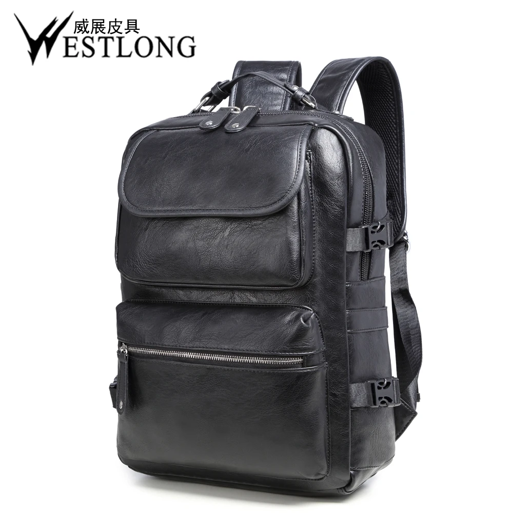 B9392 High Quality England Vintage Style PU Leather Men Backpacks For