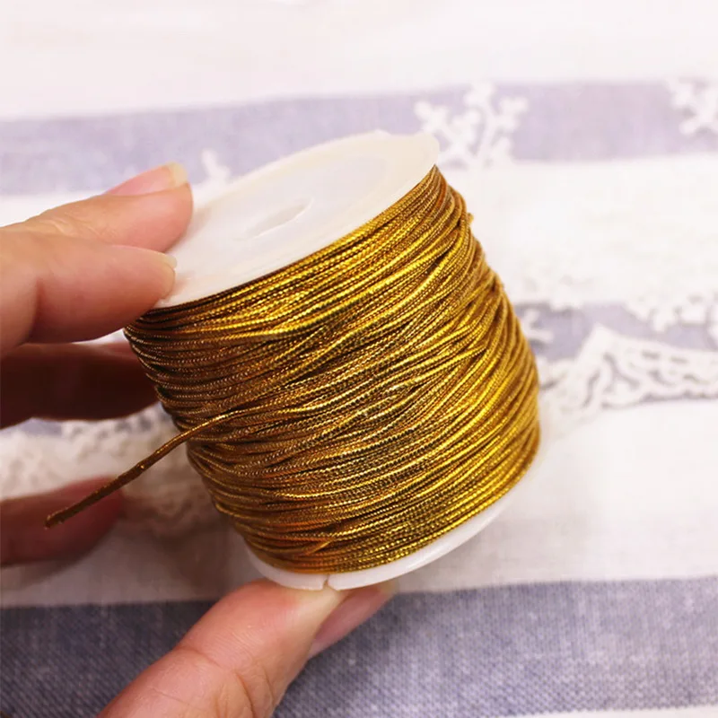 New 25M/Roll DIY Gold Packing Rope Ornaments String Elastic Cords For