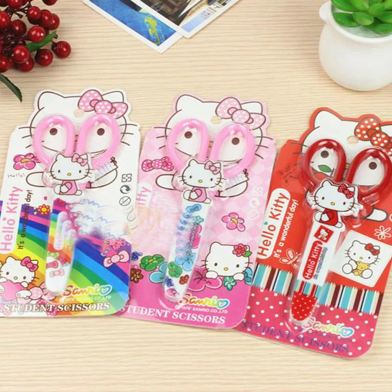 

1 Pcs Hello Kitty 14CM School Children Handmade DIY Trimming Tools Safety Scissors Paper Cutting Baby Student Safety Scissors