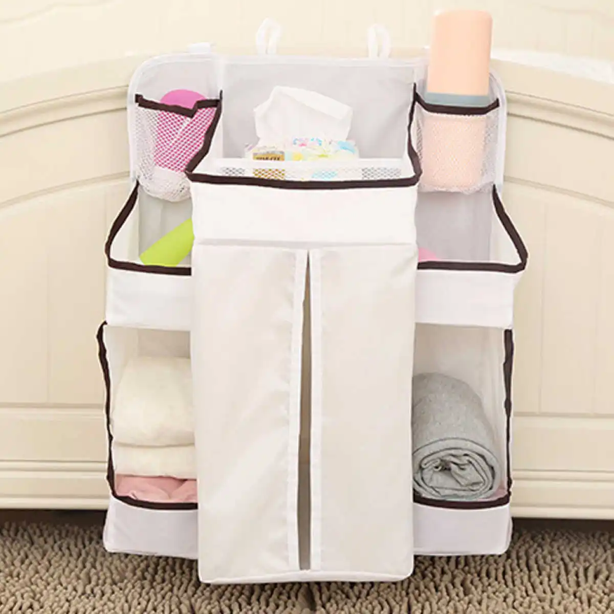 JX-LCLYL Baby Playard Nursery Bed Storage Organizer Caddy Toy Diaper Clothes Hanging Bags